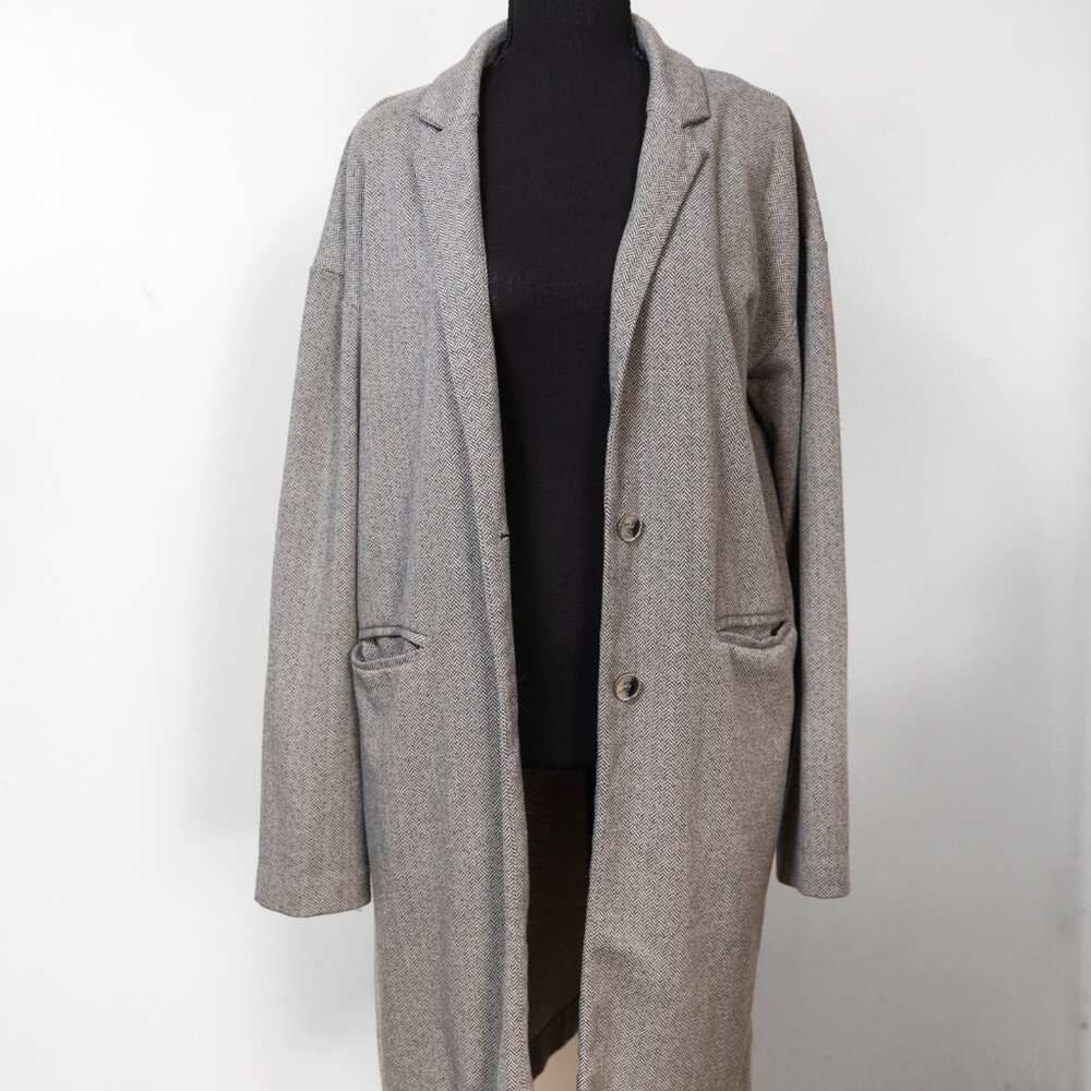 Gray Patterned Peacoat - image 4